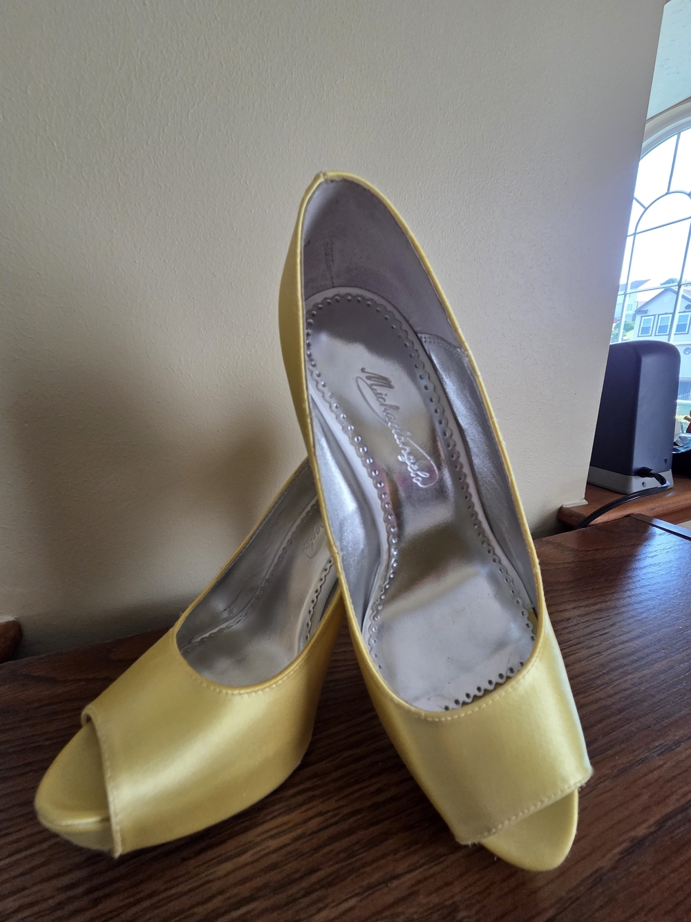 Yellow Peep-Toe Women's Heels